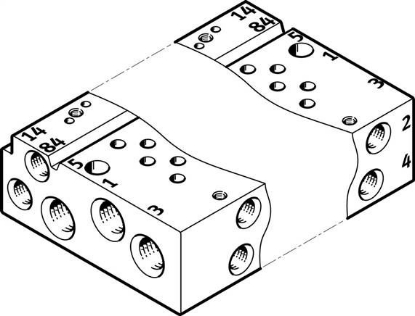 تصویر VABM-L1-10AW-M7-2 (566546) ریل منیفولد شیر بلوکی فستو   