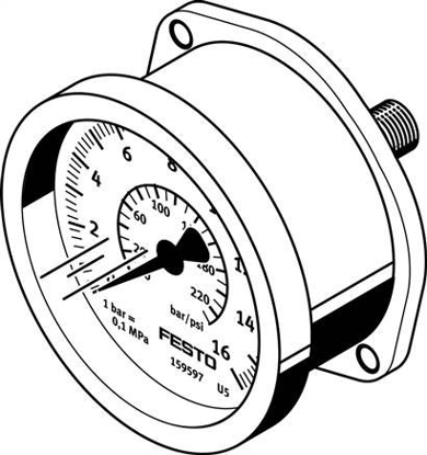 تصویر FMA-50-10-1/4-EN (159599)گیج فشار فلنج فستو