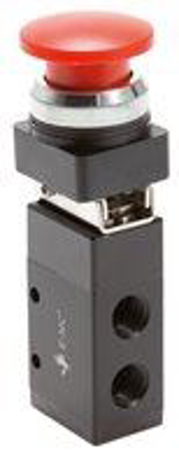 3/2-way & 5/2-way button activated valves & rotary switches (Ø 30.5), Model series VM