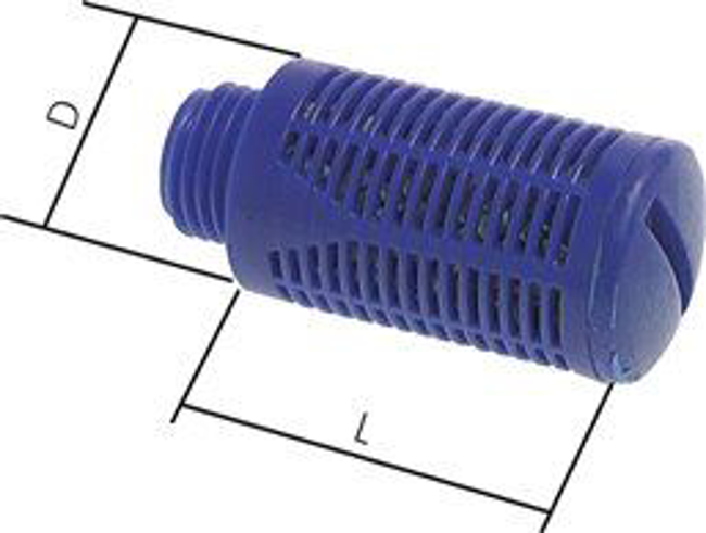 Silencer made from plastic with granulate filling
