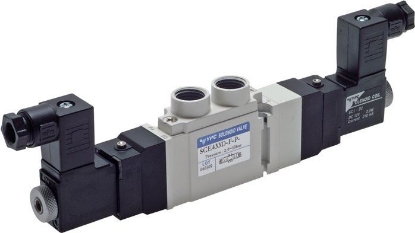 تصویر 5/3-way solenoid valve, G 1/4" (G 1/8"), closed, 230 V AC