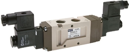 تصویر 5/3-way solenoid valve, G 3/8", Centre position closed, 230 V AC