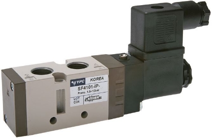 تصویر 5/2-way solenoid valve, G 1/4" (exhaust G 1/8"), spring return, 230 V AC