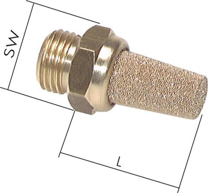 تصویر Silencer G 3/8", sintered bronze, brass thread