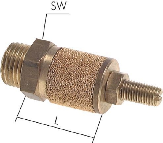 تصویر Flow control silencer M 5,Brass