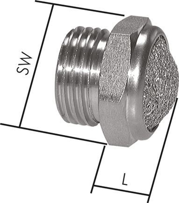 تصویر Silencer G 1/8", wire mesh, Nickel-plated brass