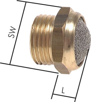 تصویر Silencer NPT 1/4", wire mesh, Brass