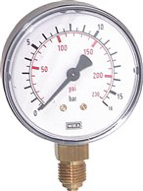 Pressure gauge, vertical, Ø 40, 50, 63 mm, Class 2.5