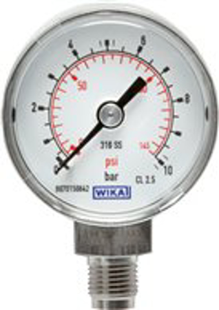 تصویر دسته بندی Pressure gauge, vertical, Ø 40, 50 mm nickel chromium steel, Class 2,5