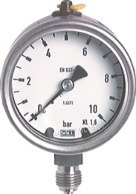 Pressure gauges, vertical Ø 63 mm, stainless steel  - chemical, Class 1,6