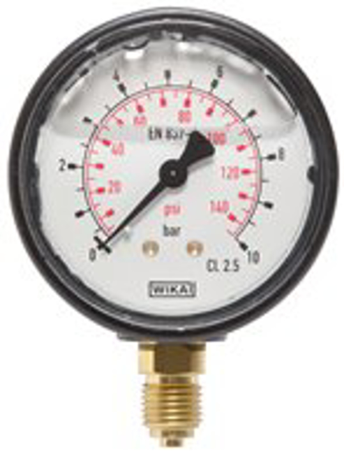Glycerine pressure gauge vertical Ø 63 mm, Class 2,5