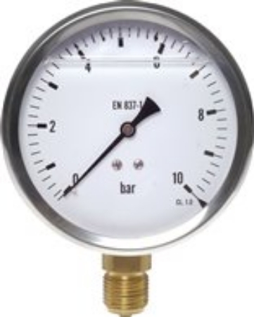 تصویر دسته بندی Glycerine pressure gauge vertical Ø 100 mm, stainless steel / brass, Eco-Line