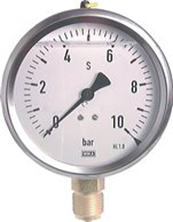 تصویر دسته بندی Glycerine pressure gauge vertical Ø 100 mm nickel chromium steel / brass, Class 1,0
