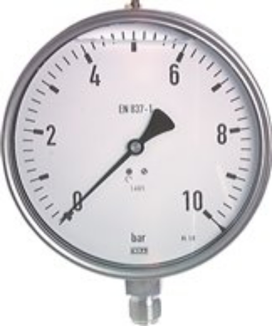Glycerine pressure gauges vertical Ø 160 mm, stainless steel - chemical, Class 1,0