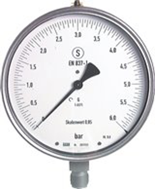 Precision safety pressure gauges, vertical, Ø 160 mm-Class 0,6