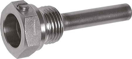 تصویر دسته بندی Thermowell with fixation screw for bimetallic thermometer, 18 mm tape, Type A