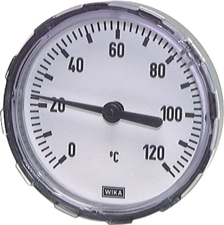 تصویر دسته بندی Horizontal bimetallic thermometer with plastic housing and Cu thermowell, class 2.0