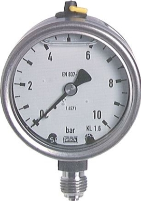 تصویر chemical glycerine pressure gauge, vertical, 63 mm, -1 to 0 bar