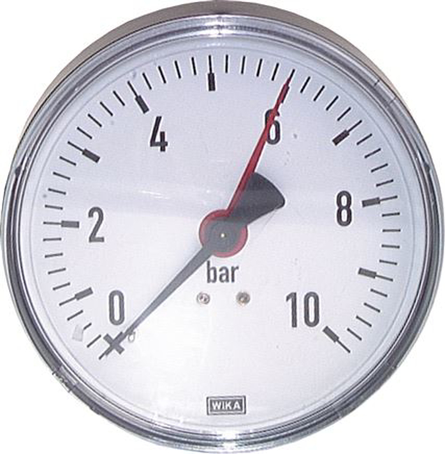 Pressure gauge, horizontal, Ø 80, 100 mm, Class 2,5