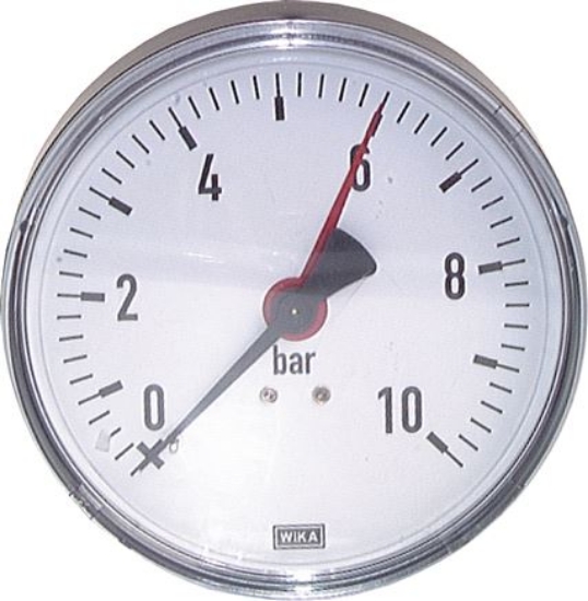 تصویر Pressure gauge, horizontal, 80mm, 0 - 6 bar