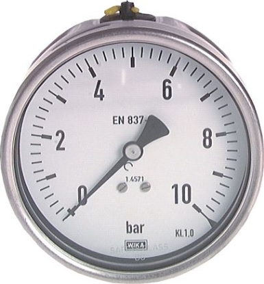 تصویر Chemical pressure gauge, horizontal, 63mm, -1 to 0 bar