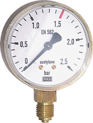 تصویر Welding technology pressure gauge 63mm, 0 - 2,5 bar, Acetylene
