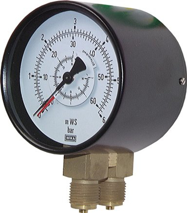تصویر Differential pressure gauge, vertical 100mm, 0 - 1 bar