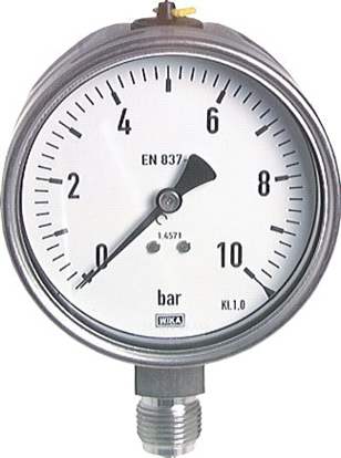 تصویر Chemical pressure gauge, vertical, 100mm, -1 to 9 bar