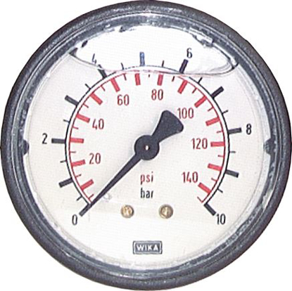 تصویر glycerine pressure gauge horizontal (KU/Ms), 63 mm, -1 to 1,5 bar