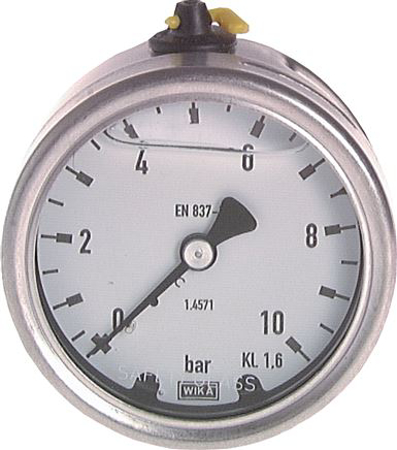 تصویر دسته بندی Glycerine pressure gauge horizontal Ø 63 mm, Chemical version, Class 1,6