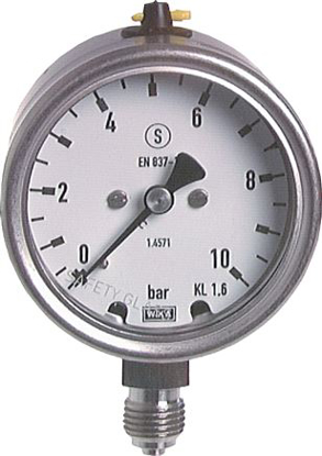 تصویر Safety pressure gauge vert-ical, 63mm, -1 to 0 bar