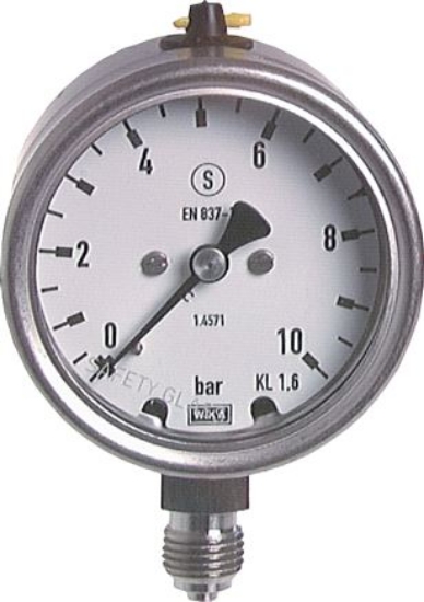 تصویر Safety pressure gauge vert-ical, 63mm, 0 - 16 bar