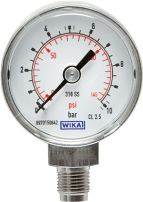 تصویر ES-pressure gauge, vertical, 40mm, 0 - 1,6 bar, G 1/8"