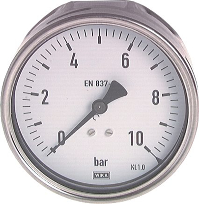 تصویر Pressure gauge horizontal (CrNi/Ms), 100mm, 0 - 1 bar