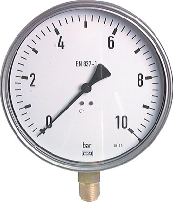 تصویر Vertical pressure gauge (CrNi/Ms), 160mm, 0 - 10 bar