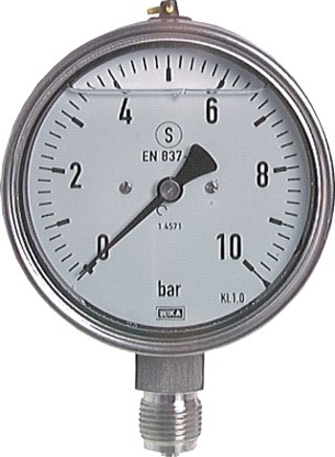 تصویر Gly.safety pressure gauge, vertical, 100mm, -1 to 0 bar