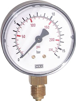 تصویر Manometer senkrecht (KU/Ms), 63mm, -1200 bis 0 mbar, G 1/4"