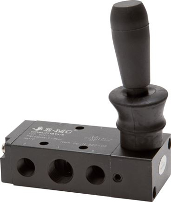 تصویر 5/2-way hand lever valve, spring return, G 1/4" (exhaust G 1/8")