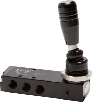 تصویر 5/3-way hand lever valve, G 1/8", Centre position ventilated, detend