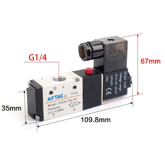 تصویر شیر برقی 3V21008NCBG ایرتک| سری 3V200- سه‌راهه دو حالته