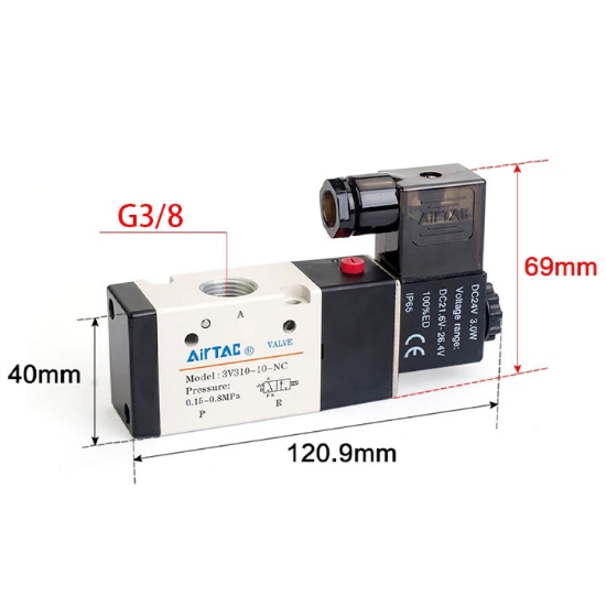 تصویر شير برقي 3V31010NCBG ایرتک | سه‌راهه 3/8 سری 3V300